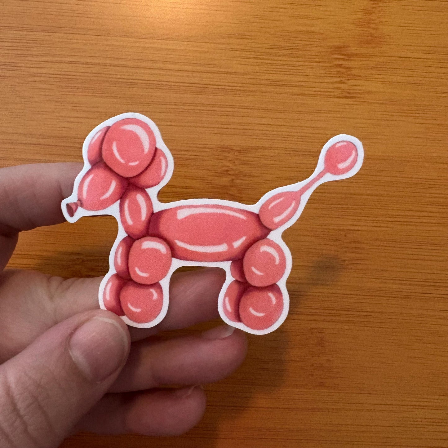 balloon dog poodle 2.5” glossy vinyl laptop water bottle sticker decal