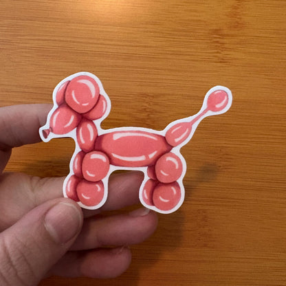 balloon dog poodle 2.5” glossy vinyl laptop water bottle sticker decal