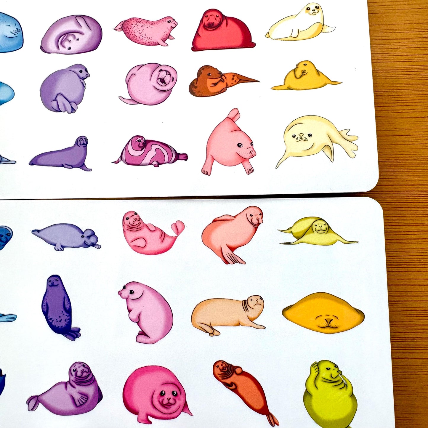 mini seal sticker sheet glossy vinyl stickers for rewards, party favors, collecting, crafts, charts, 36 stickers