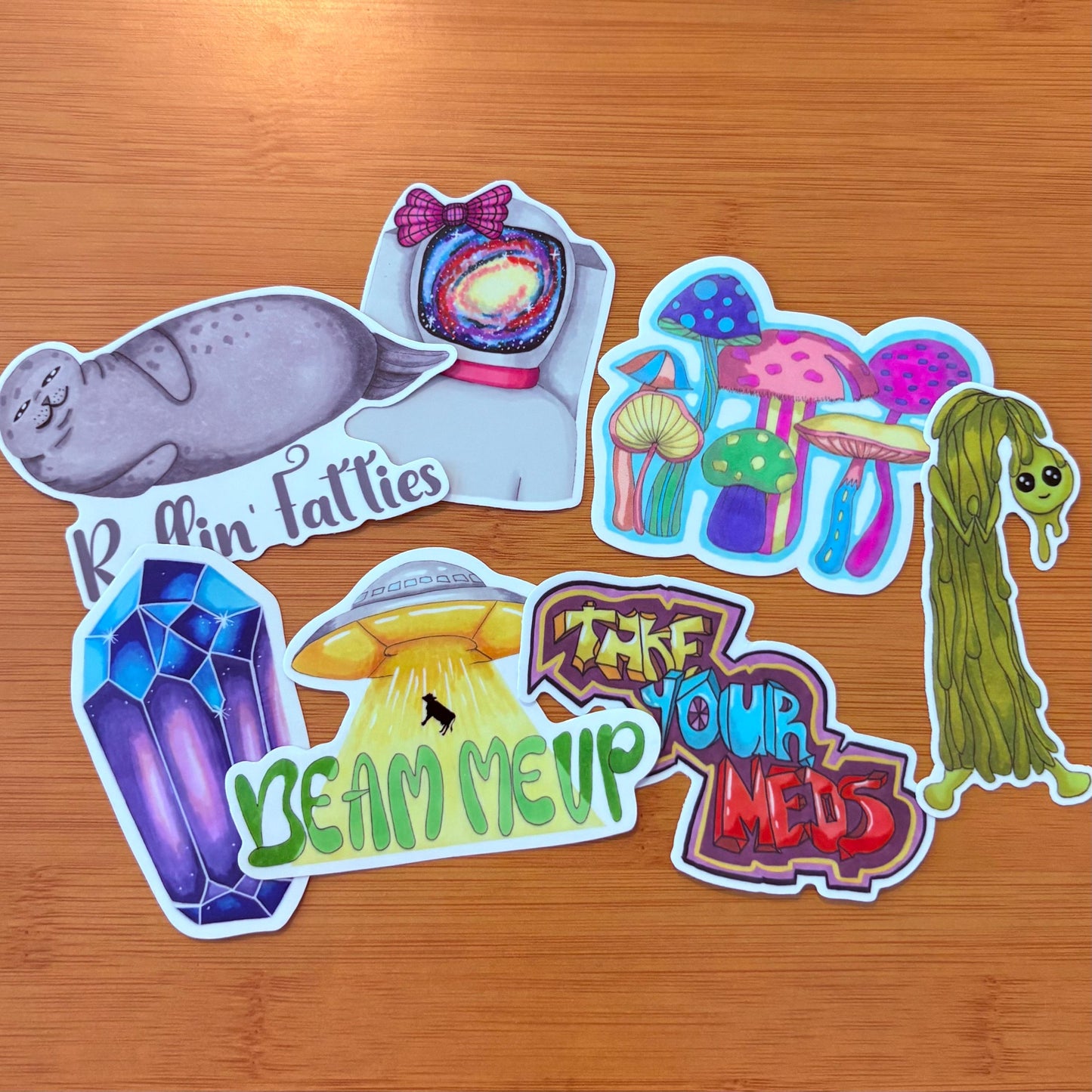Because I Got High Sticker Pack: Matte and Glossy Vinyl Laptop Decals (6 Count)