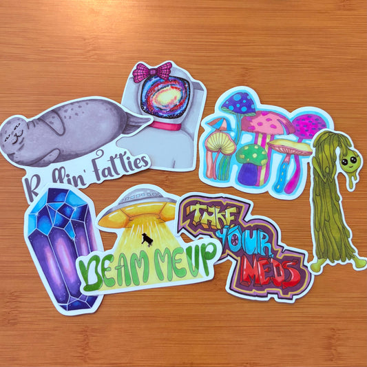 Because I Got High Sticker Pack: Matte and Glossy Vinyl Laptop Decals (6 Count)