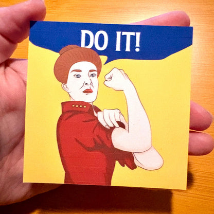 Do it! Janeway catchphrase 3.5” glossy vinyl laptop water bottle sticker