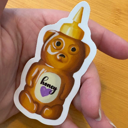 honey bear 2.5” glossy vinyl laptop water bottle sticker decal