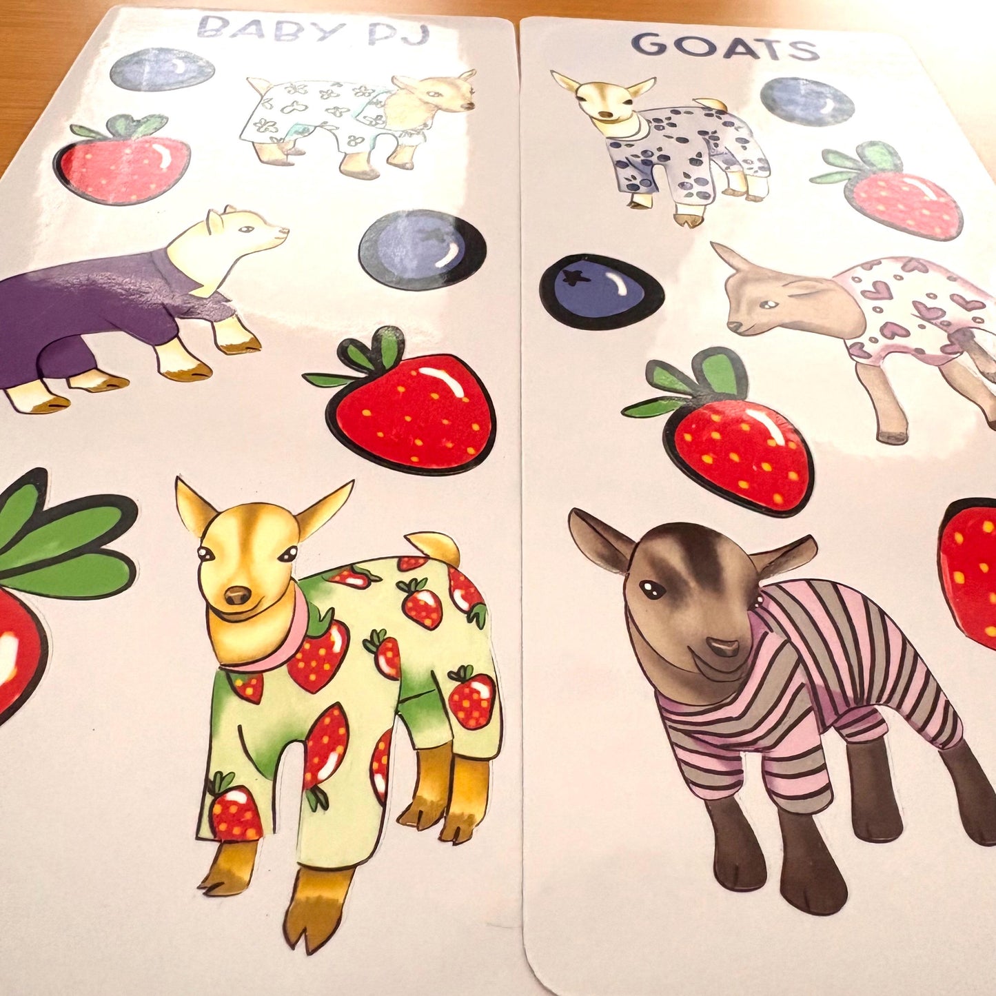 pajama goats sticker sheet glossy vinyl stickers