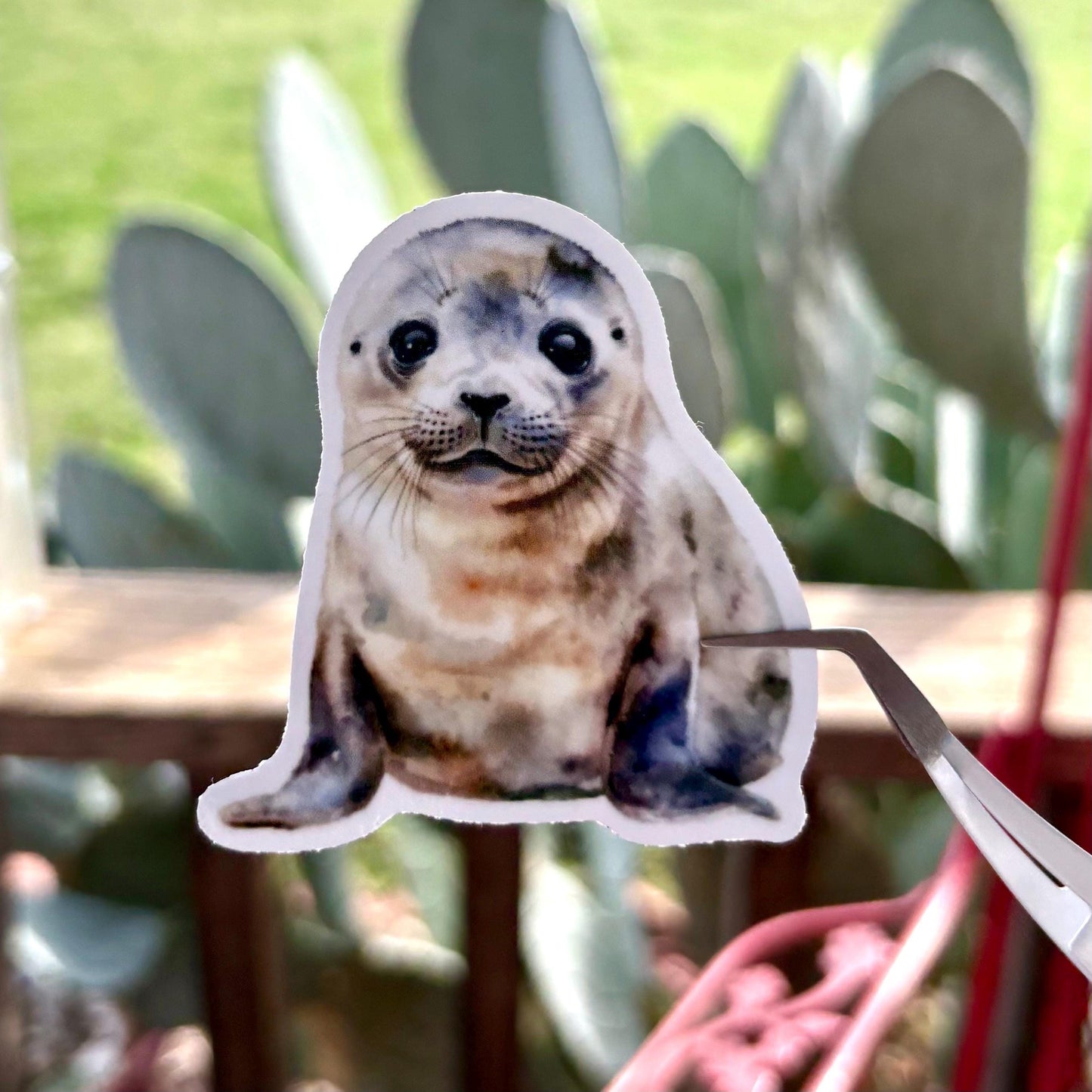 adorable watercolor seal & sea lion sticker pack glossy durable vinyl laptop water bottle decal