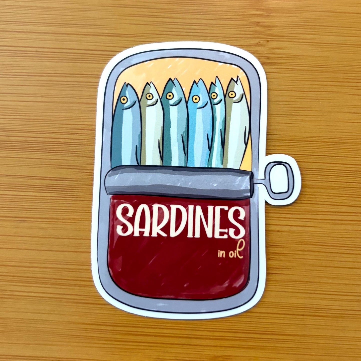 sardines 3” glossy vinyl laptop water bottle sticker decal
