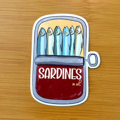 sardines 3” glossy vinyl laptop water bottle sticker decal