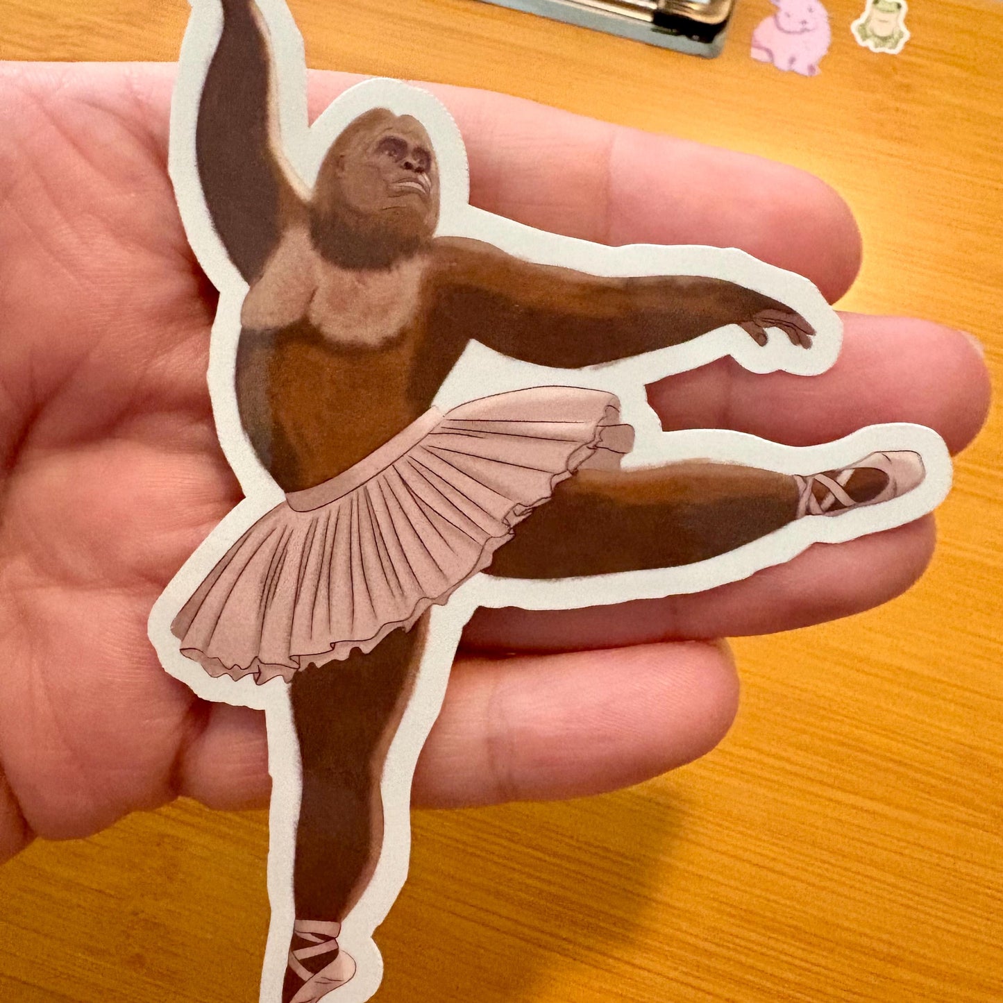 Bigfoot Ballet glossy vinyl laptop water bottle sticker decal