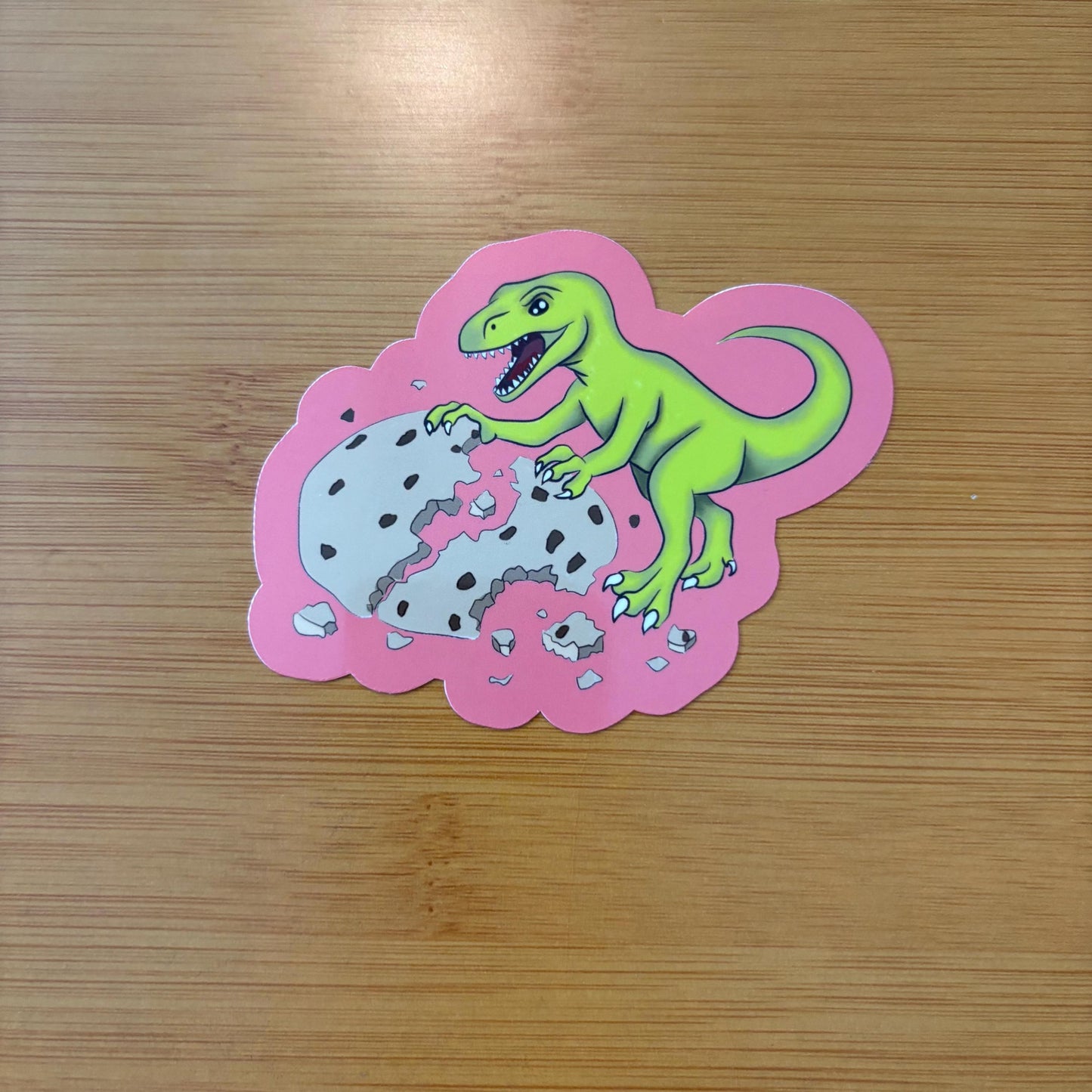 Clever cookie velociraptor 4” glossy vinyl laptop water bottle sticker decal