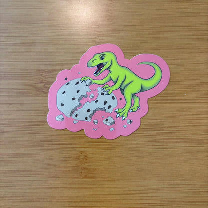 Clever cookie velociraptor 4” glossy vinyl laptop water bottle sticker decal