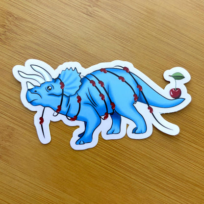 hearts triceratops 4” glossy vinyl laptop water bottle sticker decal