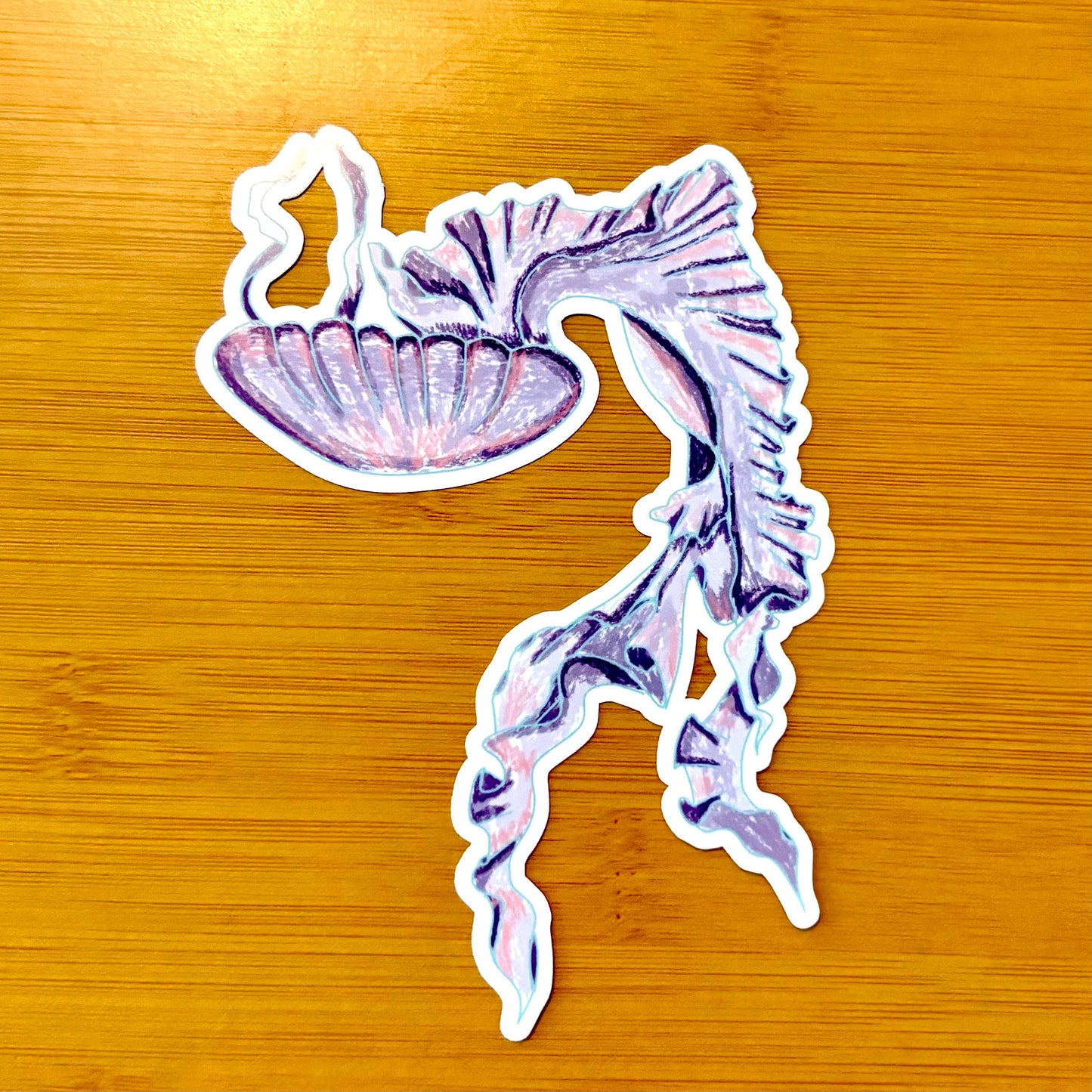 extra large purple jellyfish 6” glossy vinyl laptop water bottle sticker decal