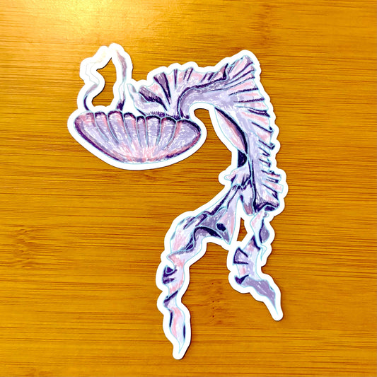 extra large purple jellyfish 6” glossy vinyl laptop water bottle sticker decal