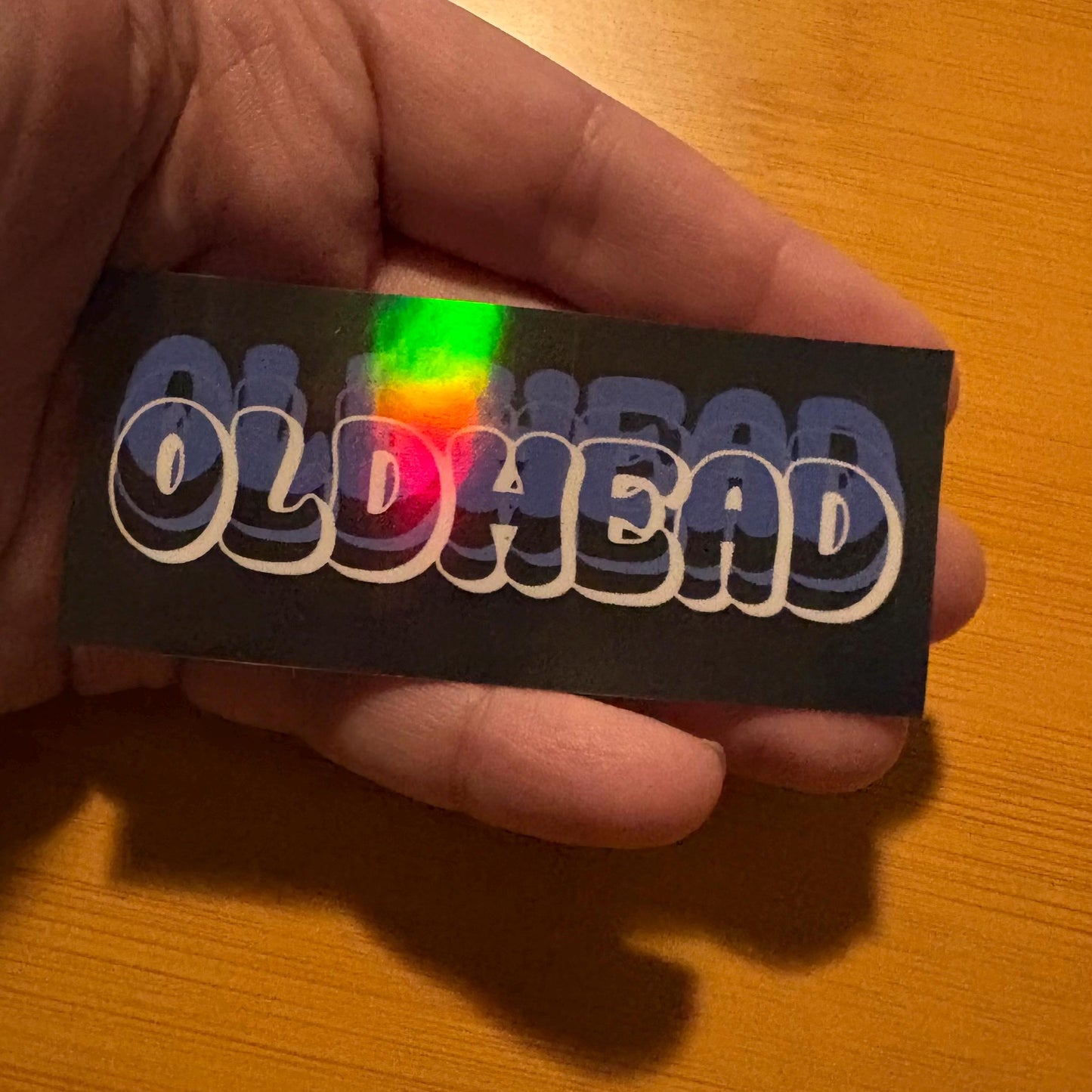 Oldhead sticker durable glossy vinyl laptop water bottle decal