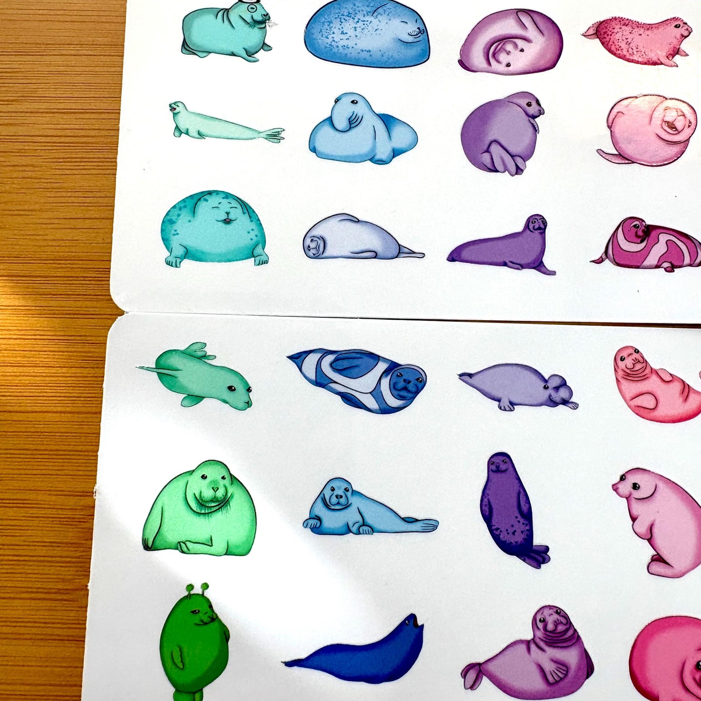 mini seal sticker sheet glossy vinyl stickers for rewards, party favors, collecting, crafts, charts, 36 stickers