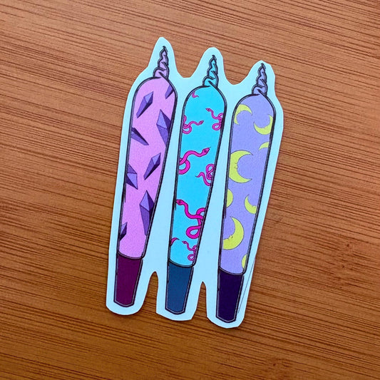 doobie trio sticker durable glossy vinyl laptop water bottle decal