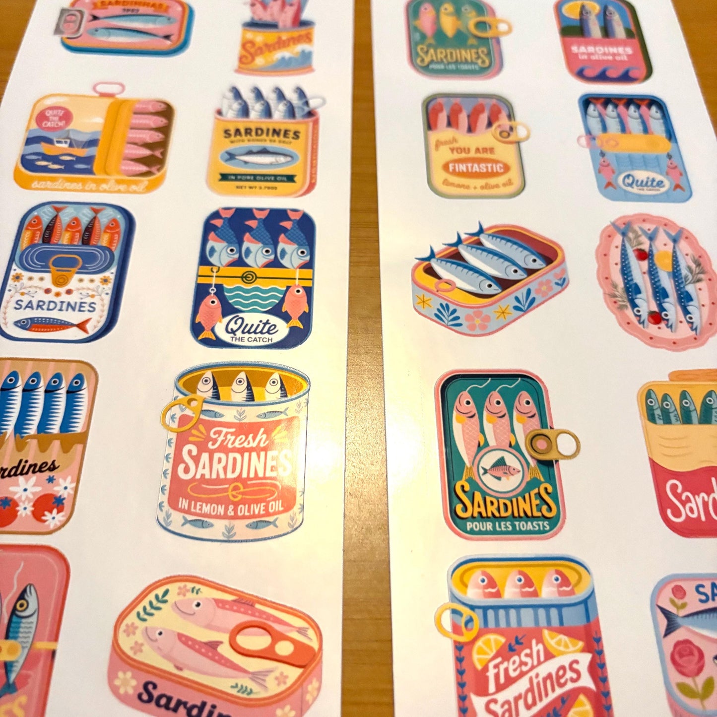 sardine sticker sheet glossy vinyl stickers