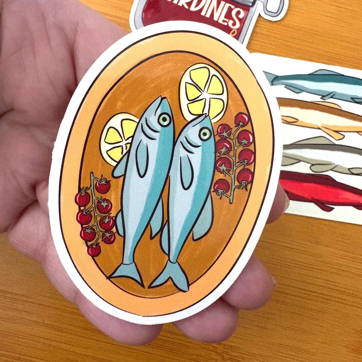 fish dinner sticker pack glossy vinyl laptop water bottle decal