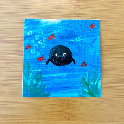Baikal seal painting 3” glossy vinyl laptop water bottle sticker decal