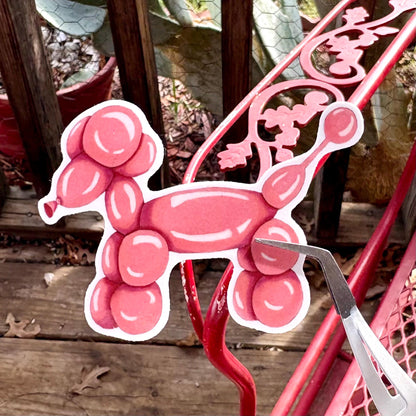 balloon dog poodle 2.5” glossy vinyl laptop water bottle sticker decal