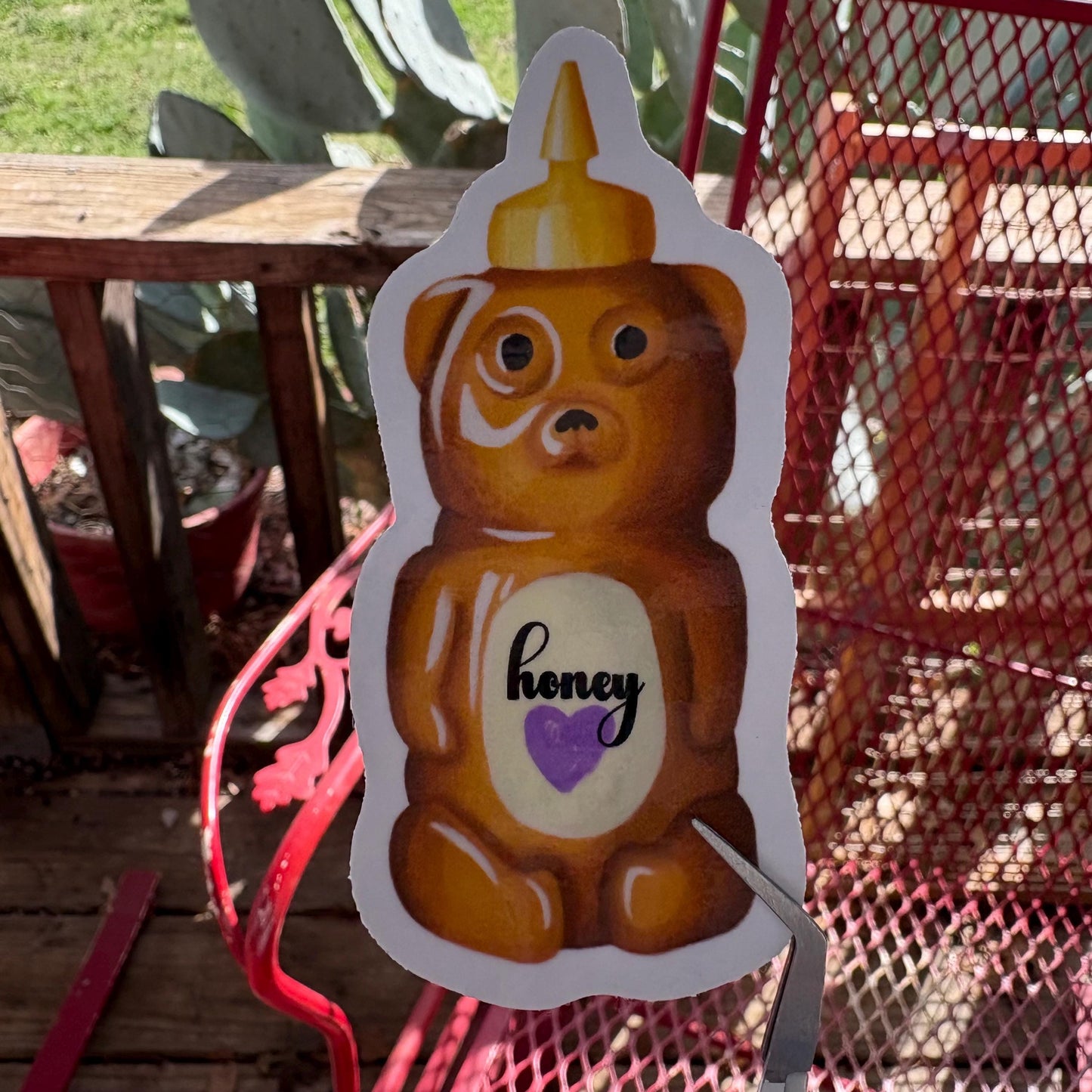 honey bear 2.5” glossy vinyl laptop water bottle sticker decal