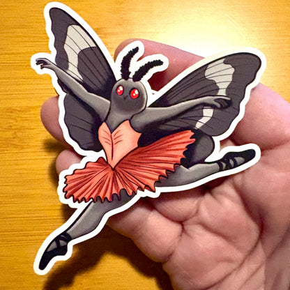Mothman Ballet glossy vinyl laptop water bottle sticker decal