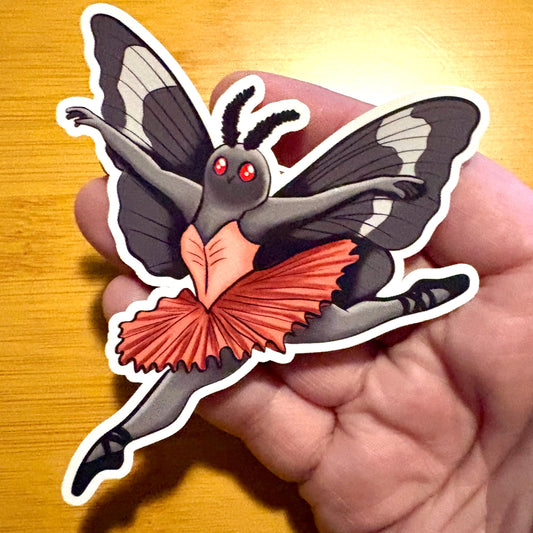 Mothman Ballet glossy vinyl laptop water bottle sticker decal