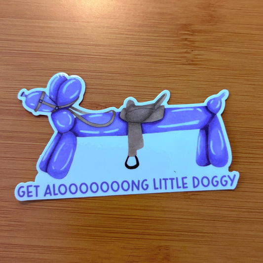 get along little doggy balloon dog 3” glossy vinyl laptop water bottle sticker decal