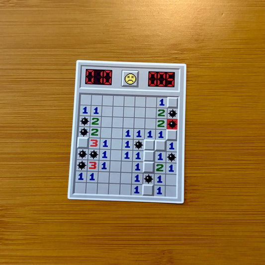 Minesweeper 3” glossy vinyl laptop water bottle sticker decal
