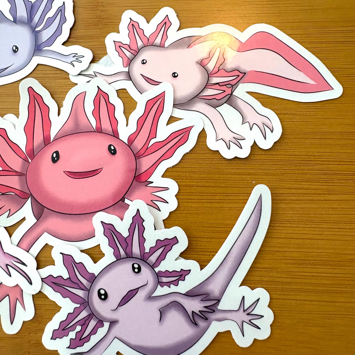 axolotl glossy vinyl laptop water bottle sticker decal