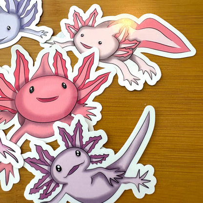 axolotl glossy vinyl laptop water bottle sticker decal