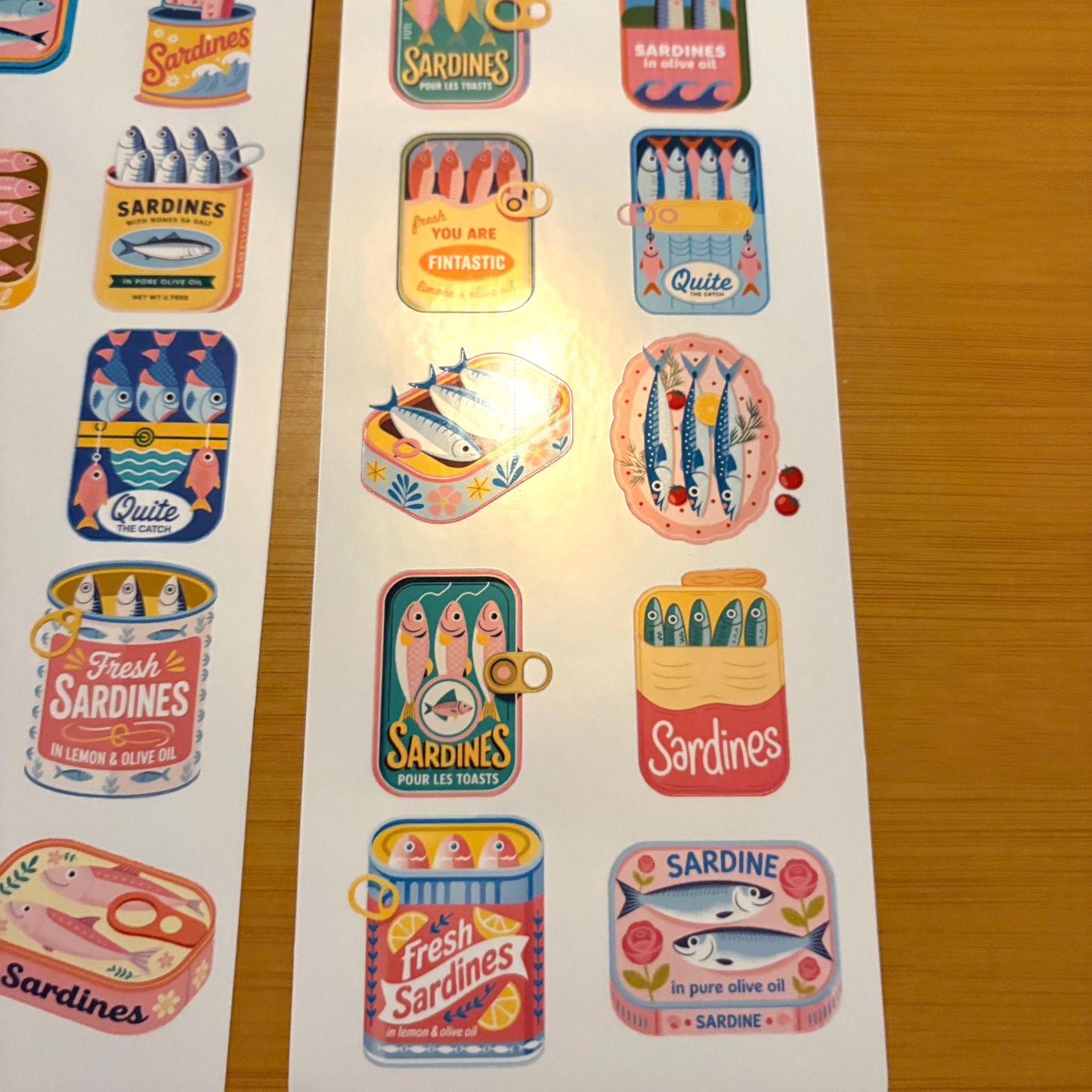 sardine sticker sheet glossy vinyl stickers