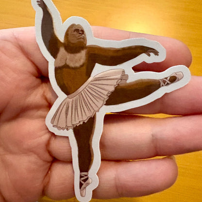 Bigfoot Ballet glossy vinyl laptop water bottle sticker decal