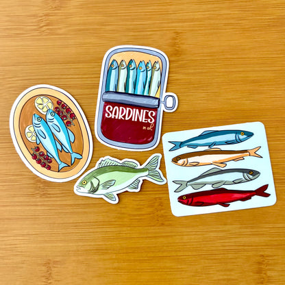 fish dinner sticker pack glossy vinyl laptop water bottle decal