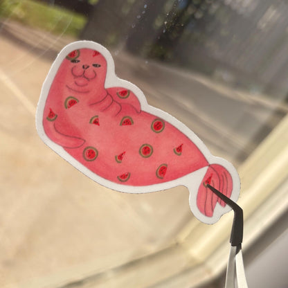 fruity rainbow seal sticker pack matte vinyl laptop water bottle decal