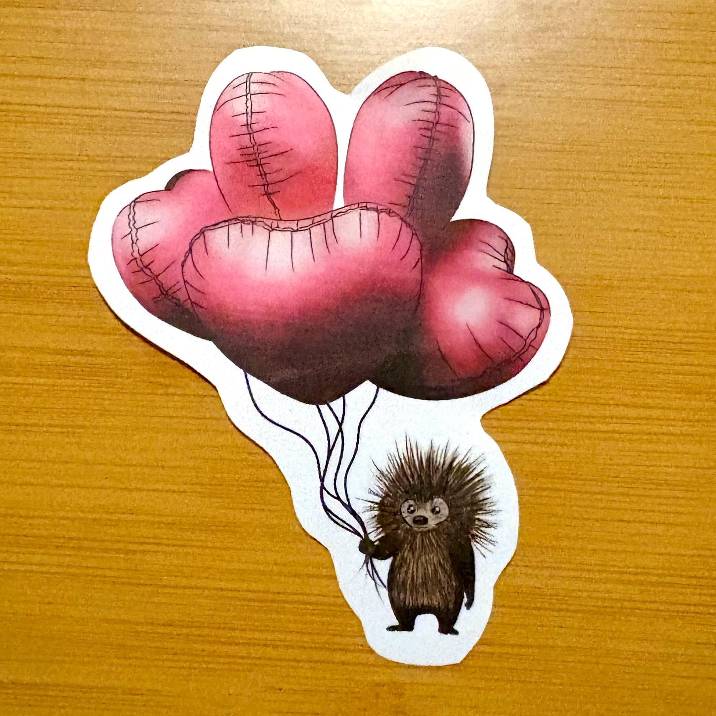 Living Dangerously porcupine sticker durable glossy vinyl laptop water bottle decal
