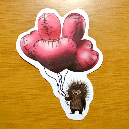 Living Dangerously porcupine sticker durable glossy vinyl laptop water bottle decal