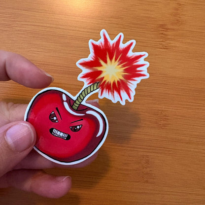 cherry bomb 2.5” glossy vinyl laptop water bottle sticker decal